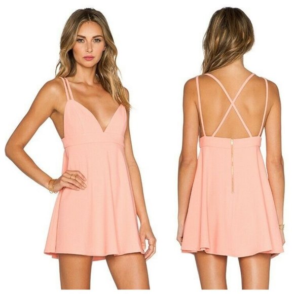 NBD Dresses & Skirts - Revolve NBD x Naven Twins Peach Fit & Flare Dress
